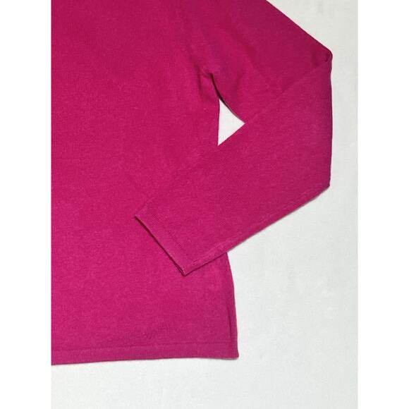 Apt 9 Cashmere Sweater Women Medium Pink Fuchsia Turtleneck Classic Luxe Cozy - Picture 5 of 11